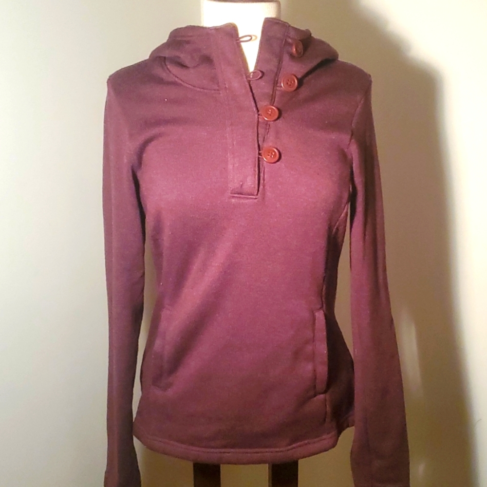 Columbia half button hooded sweatshirt